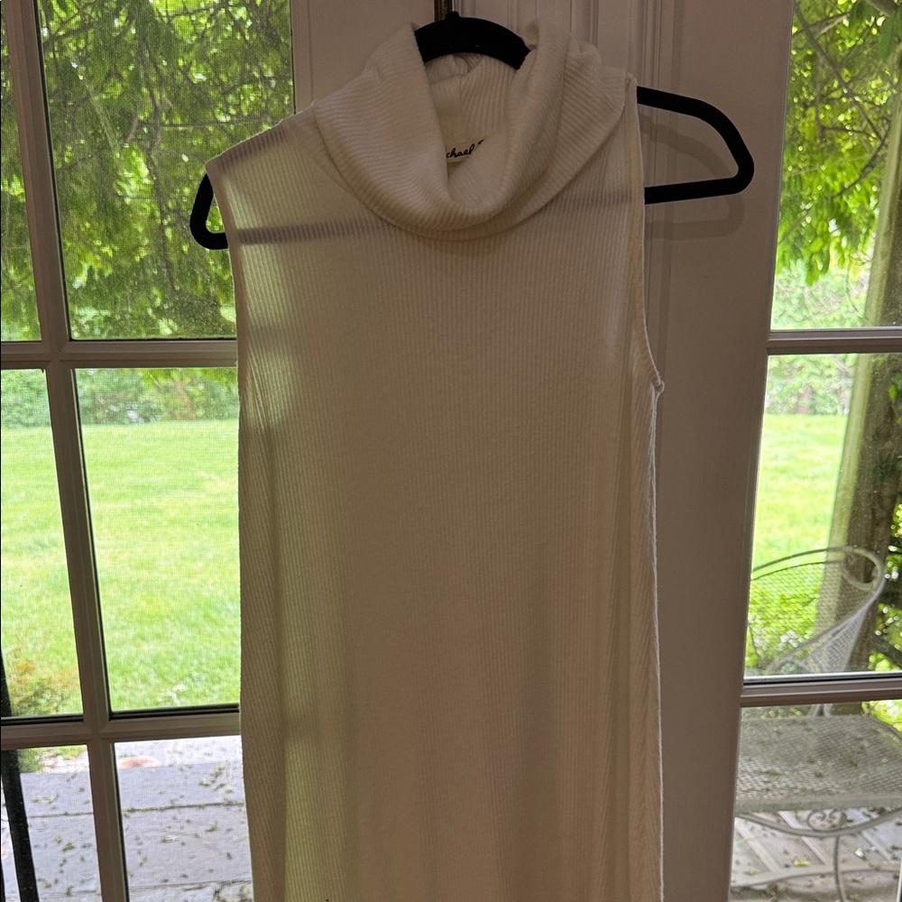 Michael Stars Sleeveless Cowl Neck Sweater Dress - white/Cream